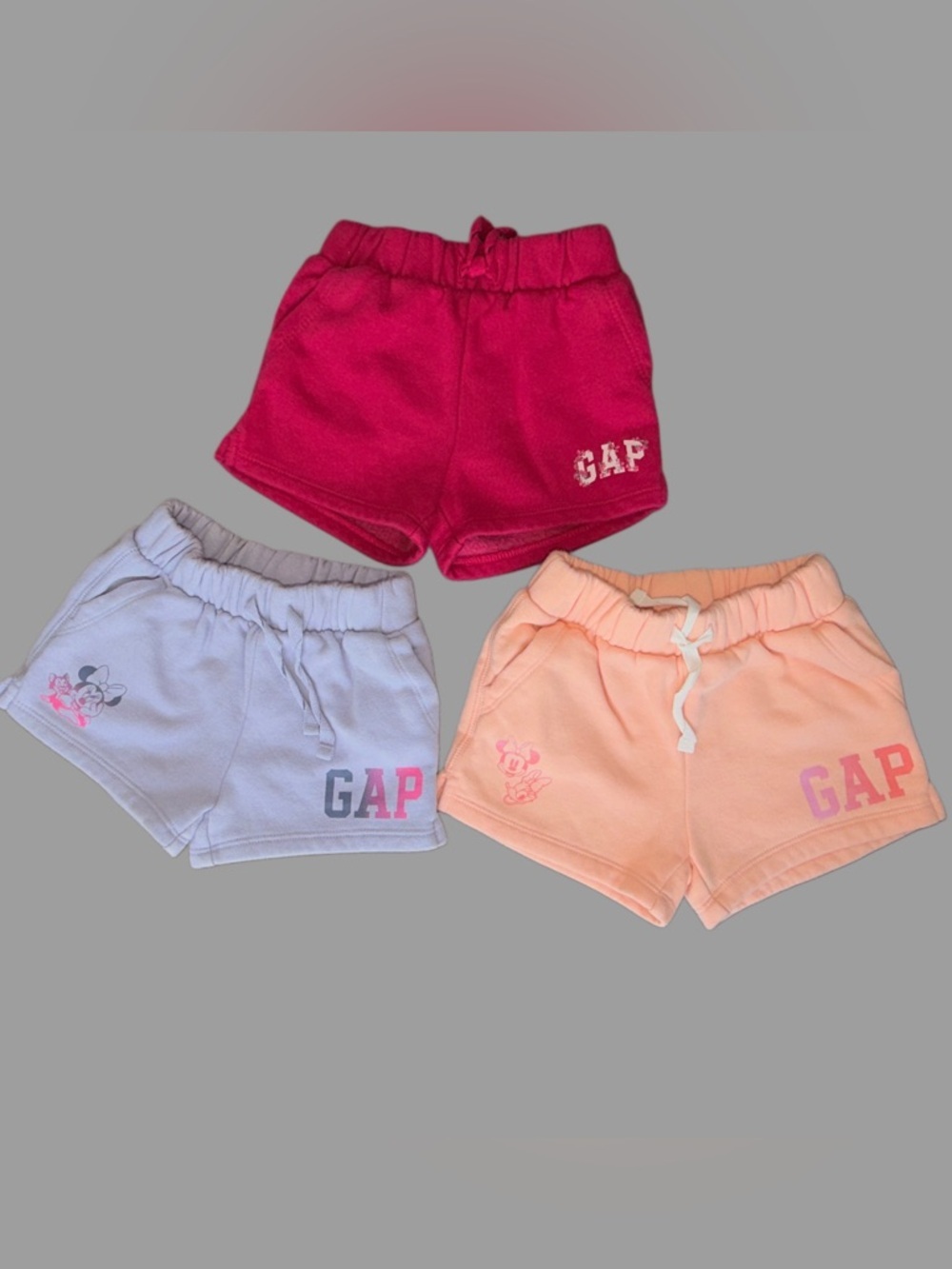 Baby Gap Logo Shorts Bundle | 3 Pairs | Toddler Girl | 12-18 Months | Like New